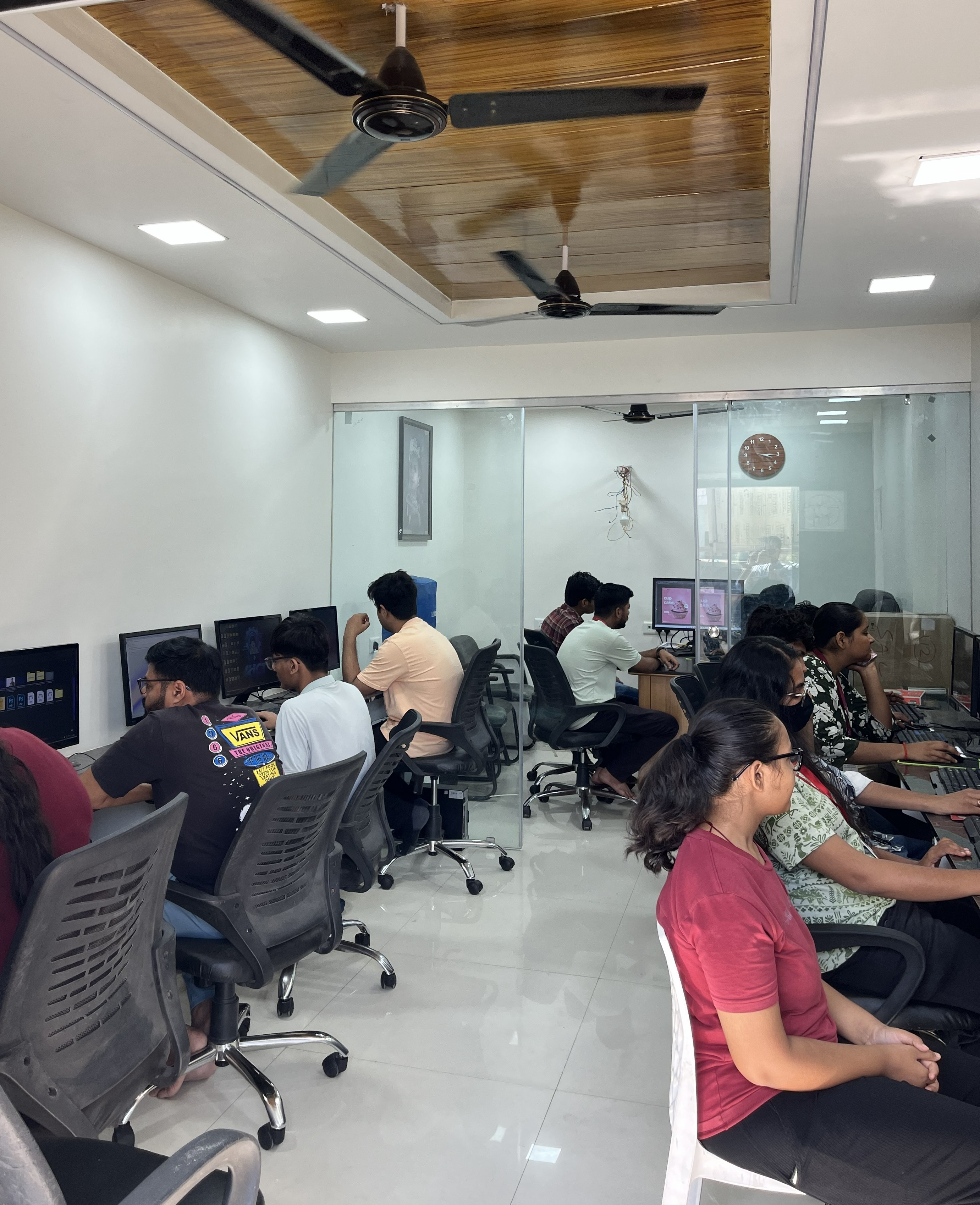 Students learning at Krishna Computer Center